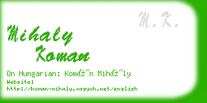 mihaly koman business card